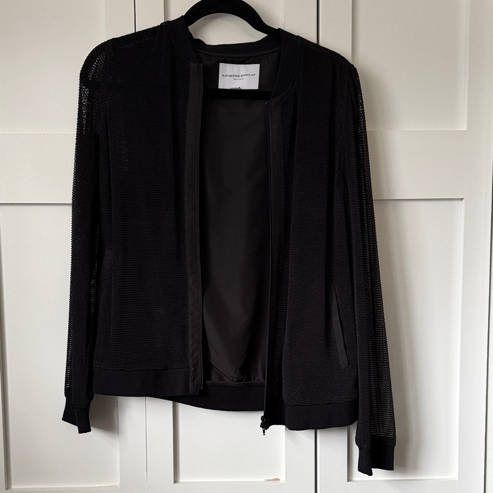 Katherine Barclay Black Mesh Zip Jacket